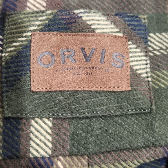 ORVIS Men’s Heavyweight Two Pocket Long Sleeve Flannel Button Down - Medium - Picture 3 of 5